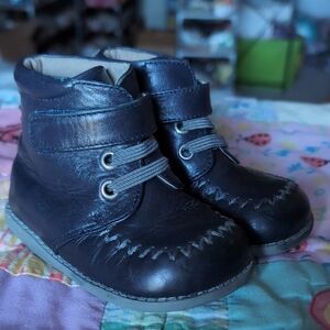 Livie And Luca Navy Blue Leather Boots. Size 5